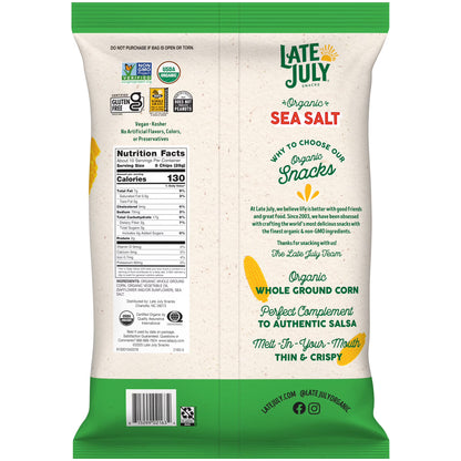 Late July Sea Salt Organic Tortilla Chips, 10.1 oz Bag