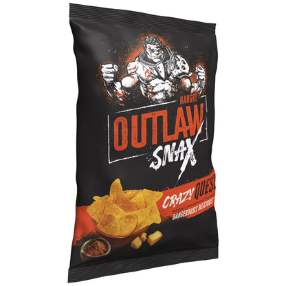 Outlaw Snax Crazy Queso Flavored Tortilla Snack Chips, Family Size 10 Ounce Bag