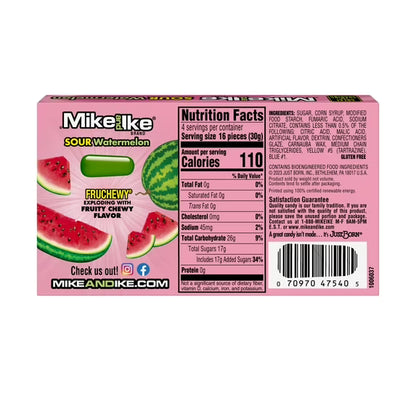 MIKE AND IKE SOUR Watermelon Chewy Candy, 4.25 ounce Theater Box, 1 count