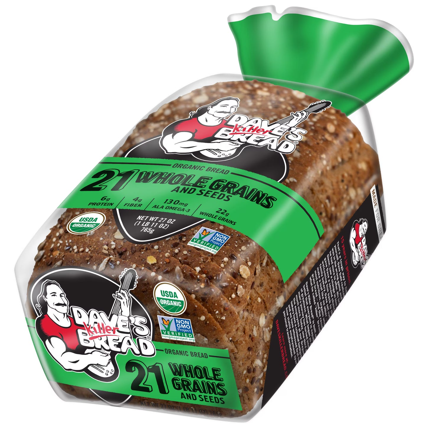 Dave's Killer Bread 21 Whole Grains and Seeds, Whole Grain Organic Bread, 27 oz Loaf