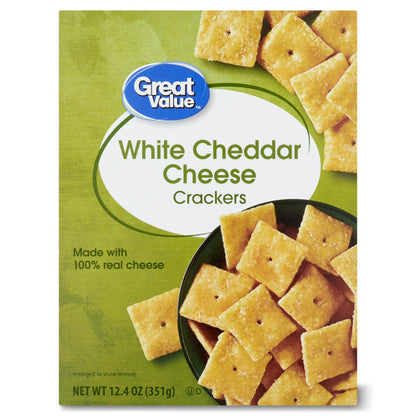 (2 pack) Great Value White Cheddar Cheese Crackers, 12.4 oz