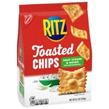 (3 pack) RITZ Toasted Chips Sour Cream and Onion Crackers, Party Snacks, 8.1 oz