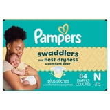 Pampers Swaddlers Fragrance Free Baby Diapers Size Newborn, 84 Count (Select for More Options)