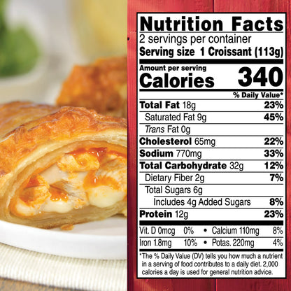 Hillshire Farm Buffalo Style Chicken Stuffed Croissants, 8 oz, 2 Count (Frozen)
