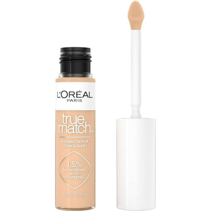 L'Oreal Paris True Match Radiant Serum Concealer, Medium Coverage, Hyaluronic Acid, C4, 0.33 fl oz