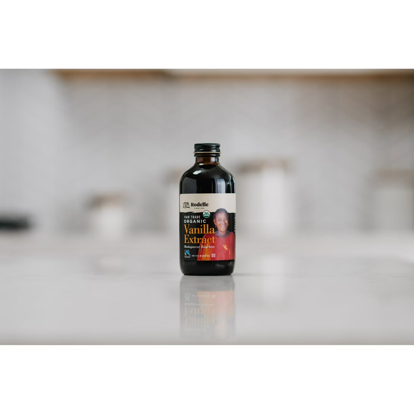 Rodelle Organic Fairtrade Pure Vanilla Extract, Gluten-Free, Vegan, 8 fl oz