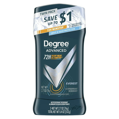 Degree Advanced Women's Long Lasting Antiperspirant Deodorant Stick Twin Pack, Everest, 2.7 oz