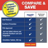 Equate Cimetidine Tablets 200 mg, Acid Reducer, 120 Count, Compare to Tagamet HB 200 Active Ingredient
