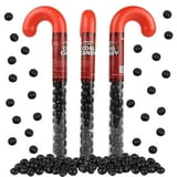 Naughty List Coal Candy Canes, Christmas Stocking Stuffers, Pack of 3, 1.41 Ounces per Tube