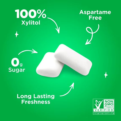 PUR Gum, Aspartame Free, Sugar Free & 100% Xylitol, Spearmint Chewing Gum, 55 Pieces, Pack of 3