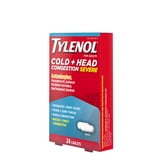 Tylenol Cold + Head Congestion Severe Medicine Caplets, 24 Count.