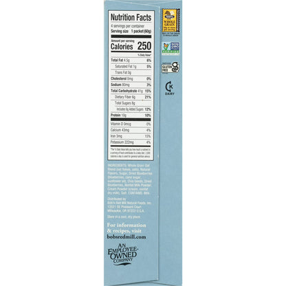 Bob's Red Mill Blueberries & Cream Overnight Instant Protein Oats, 8.47 oz (4 Count)