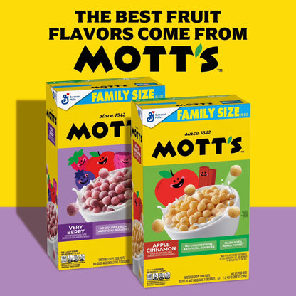 Mott's Very Berry Cereal, Made with Apple Puree, Whole Grain, Family Size, 21.6 oz