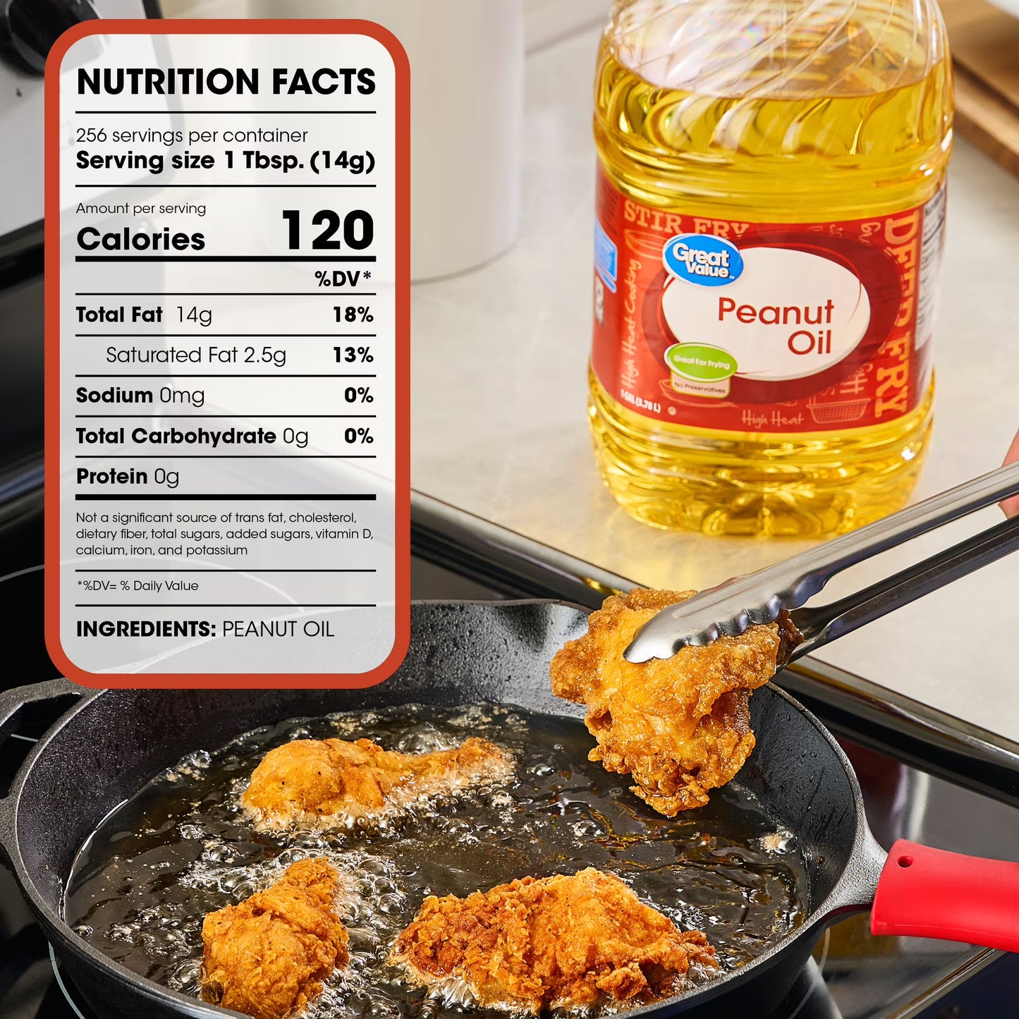 Great Value Peanut Oil, Heart Healthy and Versatile, 1 Gallon Bottle