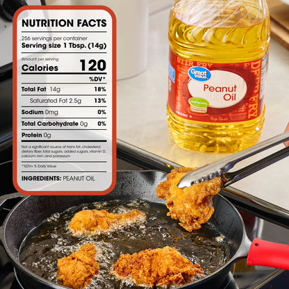 Great Value Peanut Oil, Heart Healthy and Versatile, 1 Gallon Bottle