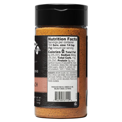 Kinder's Bourbon Peach Rub and Seasoning with Molasses and Ancho Chili, 5.8 oz
