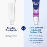 Crest Toothpaste, 3DWhite Advanced Whitening Toothpaste, Radiant Mint, 3.3 oz, 2 Pack