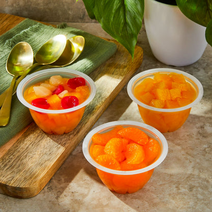 Great Value Diced Peaches, Mandarin Segments & Cherry Mixed Fruits Variety Pack, 4 oz, 24 Count