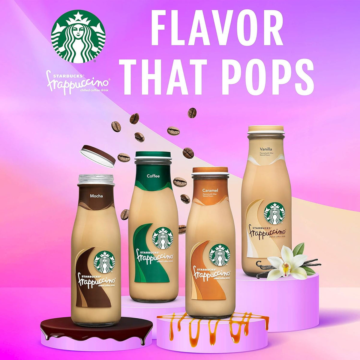 Starbucks Frappuccino Vanilla Chilled Coffee Drink, 9.5 fl oz, 4 count