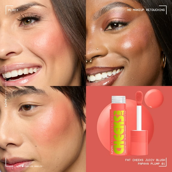 NYX Professional Makeup Fat Cheeks Liquid Blush, Papaya Plump 01