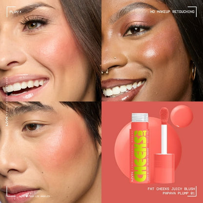 NYX Professional Makeup Fat Cheeks Liquid Blush, Papaya Plump 01