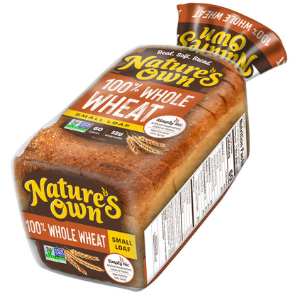 Nature's Own 100% Whole Wheat, Non-GMO Small Loaf Bread, Sandwich Bread, 12 oz Loaf