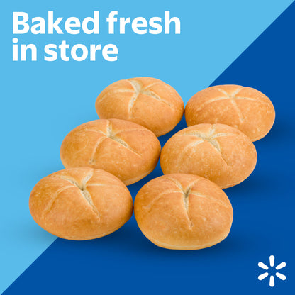 Freshness Guaranteed White Kaiser Rolls, Shelf-Stable, Regular, 11 oz, 6 Count