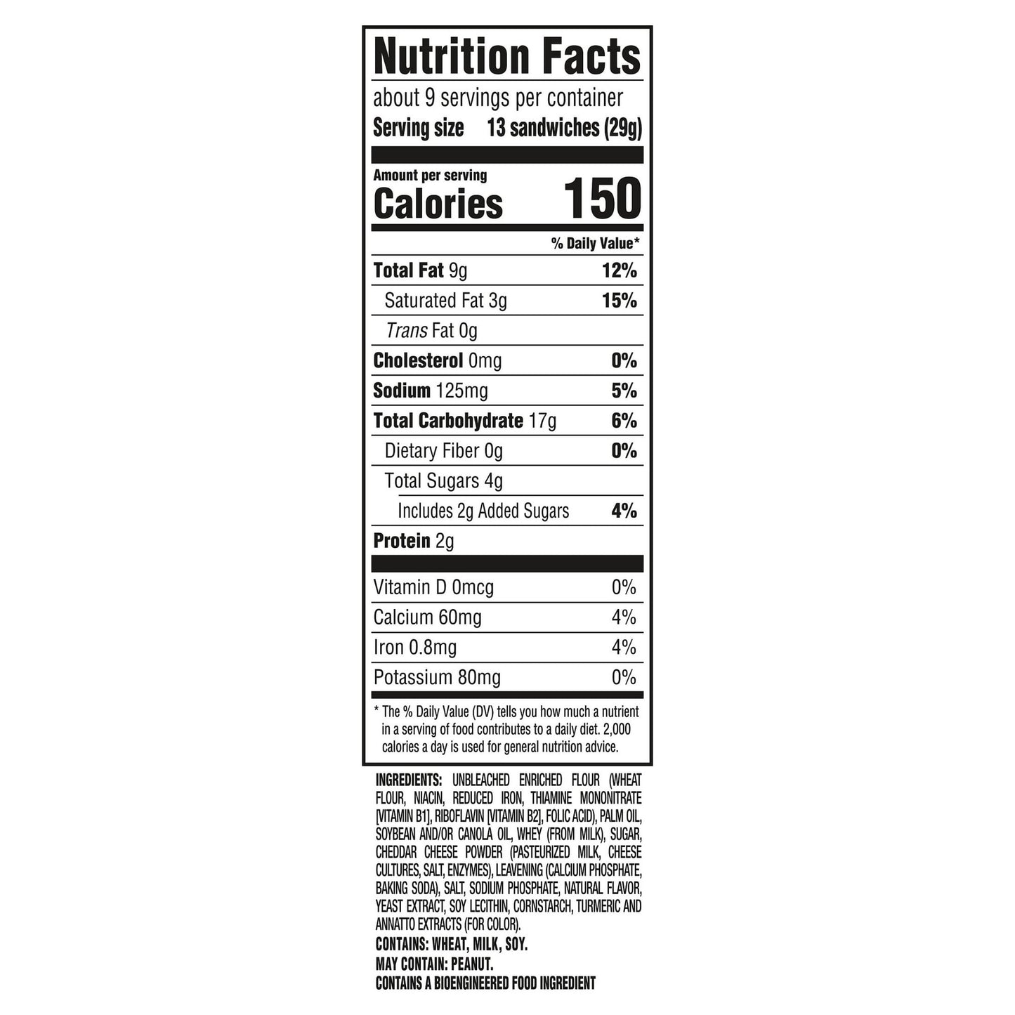 (4 pack) RITZ Bits Cheese Sandwich Crackers, Snacks for Kids and Adults, Lunch Snacks, 8.8 oz