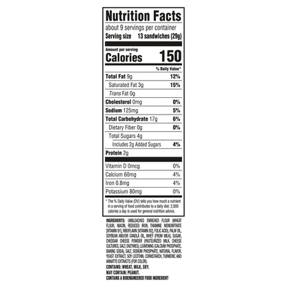 (4 pack) RITZ Bits Cheese Sandwich Crackers, Snacks for Kids and Adults, Lunch Snacks, 8.8 oz