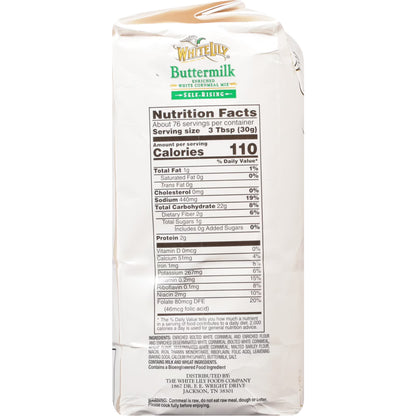 White Lily Self-Rising Buttermilk White Cornmeal Mix, 5 lb Bag