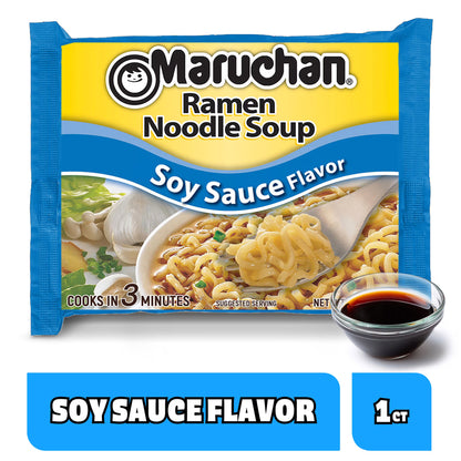 Maruchan Ramen Noodle Soup, Soy Sauce Flavor Instant Noodles, 3 oz