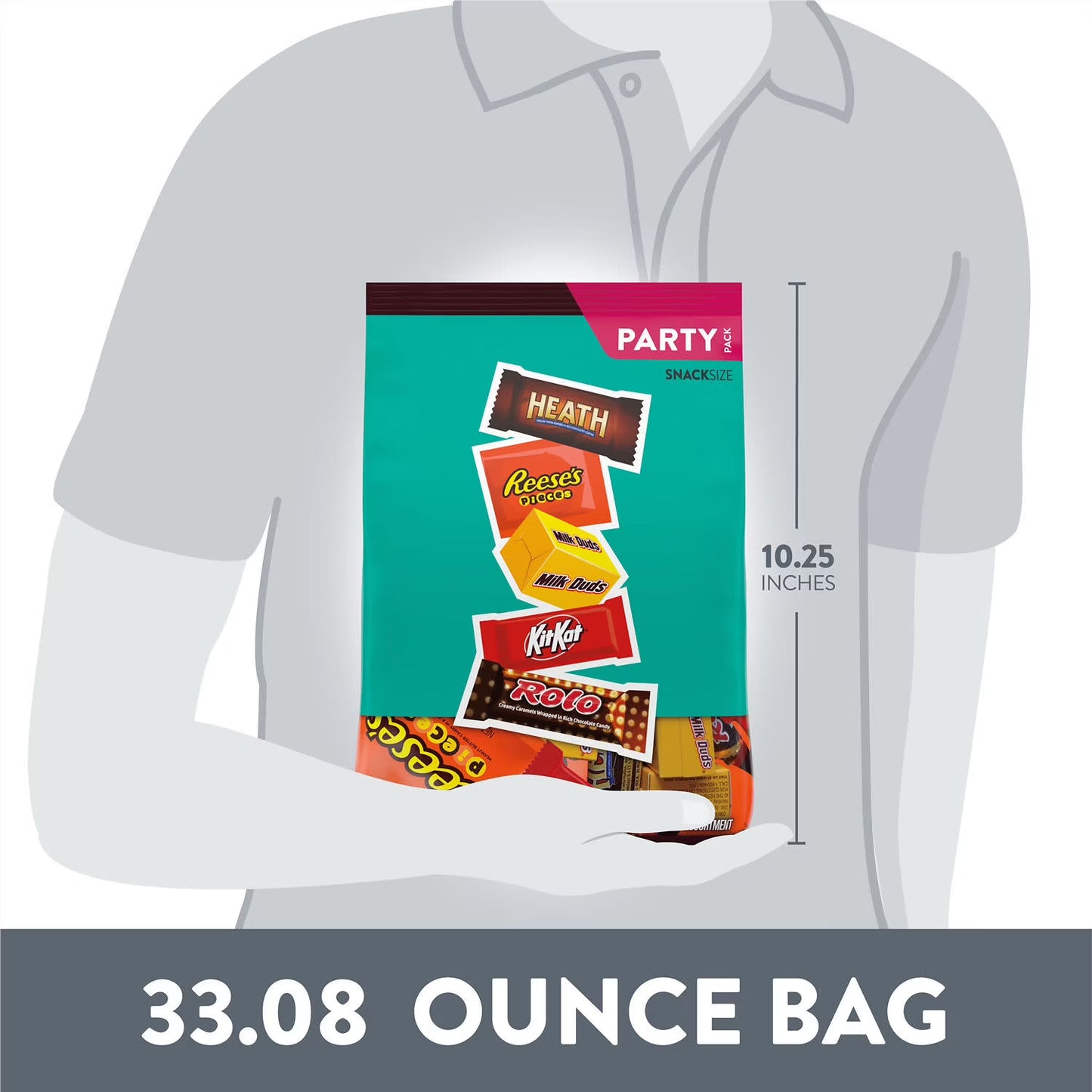 Hershey Assorted Flavored Snack Size Candy, Party Pack 33.08 oz