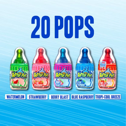 Baby Bottle Pop, Candy Lollipops, Assorted Fruity Flavors, Sucker Candy, Bulk Variety Pack, 17.0 oz, 20 Count