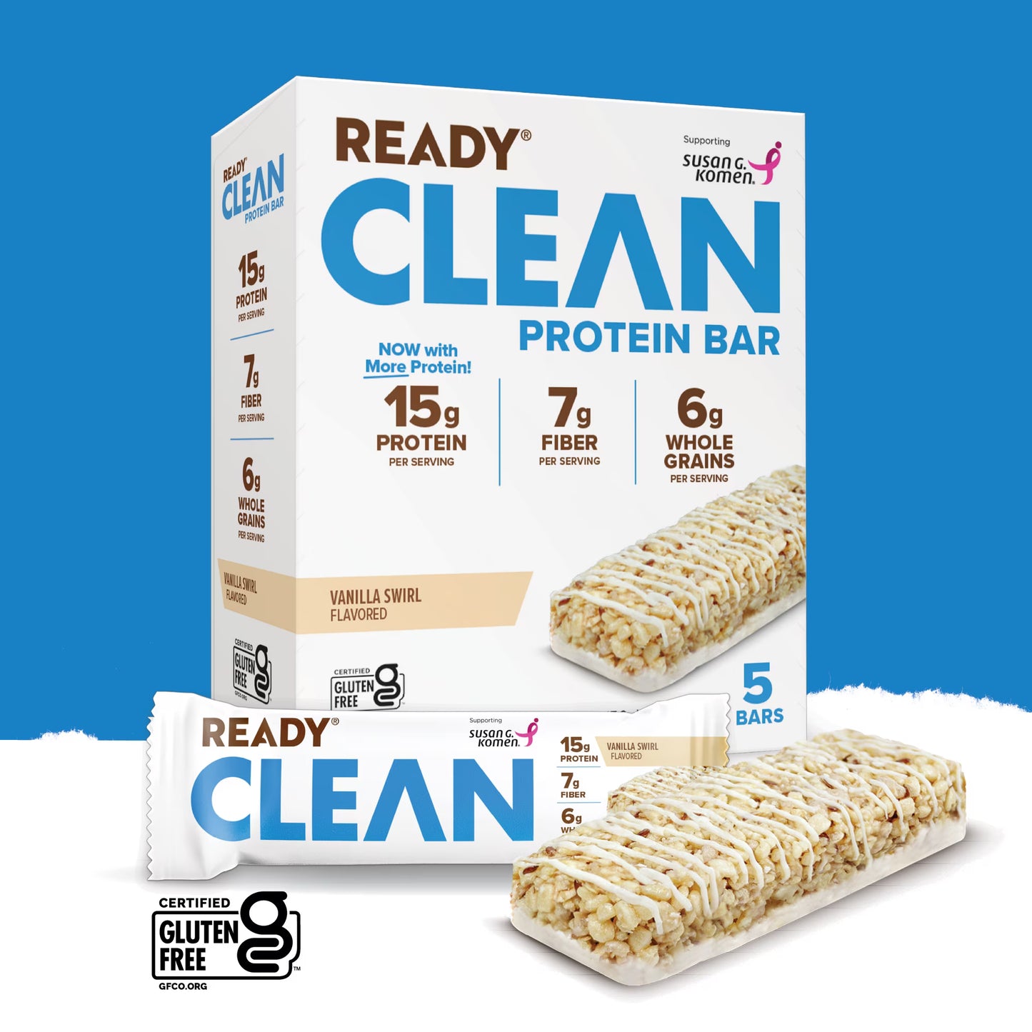 Ready Clean Protein Bar, Vanilla Swirl, 5 Count Box Protein Bar