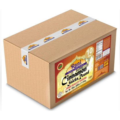 Rani Cinnamon Sticks 160oz (10lbs) 4.54kg Bulk Box - 875-1000 Sticks - Strong Aroma, Perfect for Baking, Cooking & Beverages | 3+ Inches Length - Cassia Saigon Cinnamon from Vietnam | Kosher