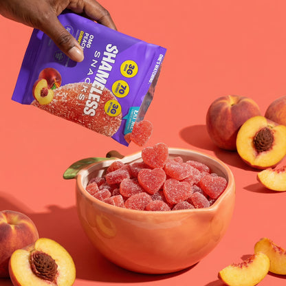 Shameless Snacks - Low Calorie Snacks, Low Carb Keto Gummies (Gluten Free) - 1 Pack OMG Peach