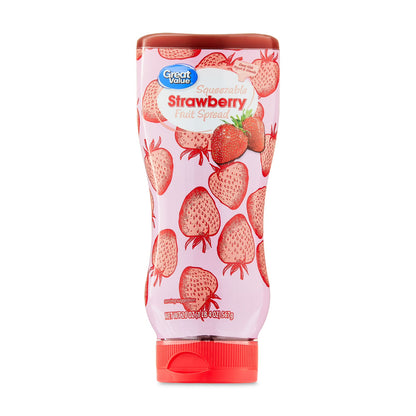 (3 pack) Great Value Squeezable Strawberry Fruit Spread, 20 oz