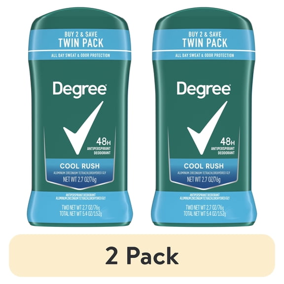 (2 pack) Degree Men Original Antiperspirant Deodorant for Men Cool Rush Twin Pack, 2.7oz