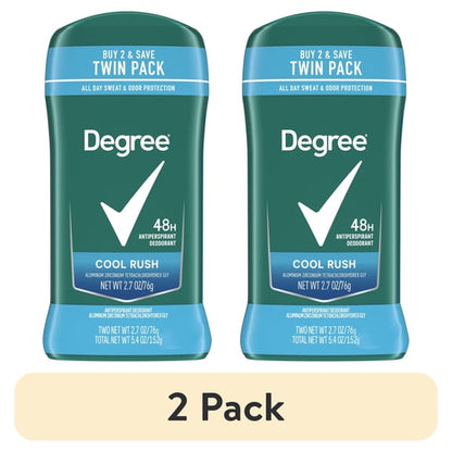 (2 pack) Degree Men Original Antiperspirant Deodorant for Men Cool Rush Twin Pack, 2.7oz