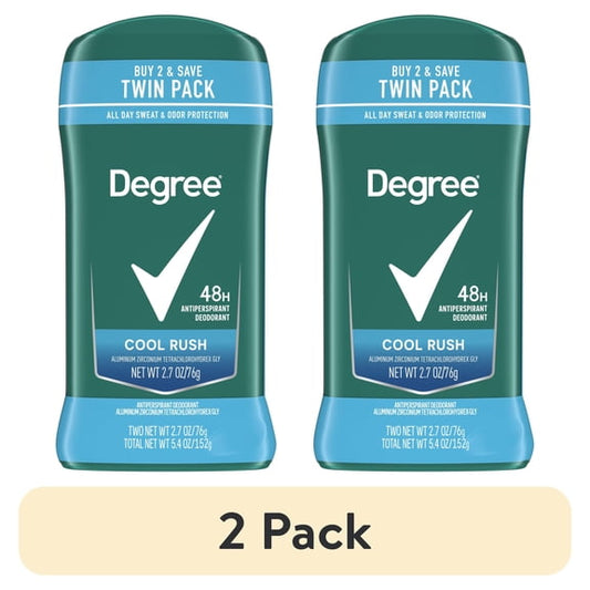 (2 pack) Degree Men Original Antiperspirant Deodorant for Men Cool Rush Twin Pack, 2.7oz