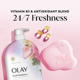 Olay Fresh Radiance Body Wash, Strawberry & Mint, with Vitamin B3, 35 fl oz