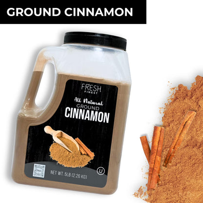 Bulk Spices Commercial and Home Cooking 5 LB Ground Cinnamon Powder - Kosher Certified Cinnamon Powder, Perfect for Desserts, Hot Tea, Cider, Meat Rubs, and More - 5 LB