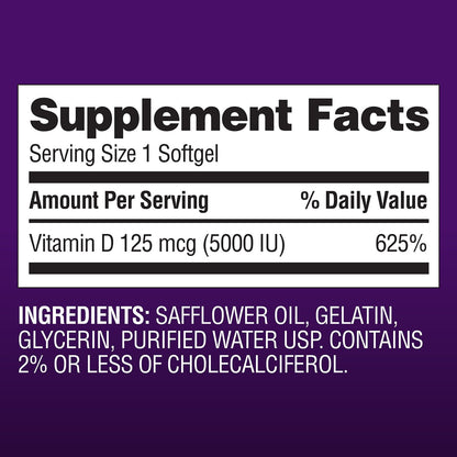 Member's Mark Vitamin D3 Softgels, 125 mcg, 400 ct.