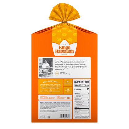 King's Hawaiian Savory Butter Rolls 24 Count, 24 oz, Shelf-Stable