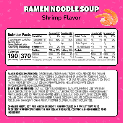 Maruchan Ramen Noodle Soup, Shrimp Flavor Instant Noodles, 3 oz
