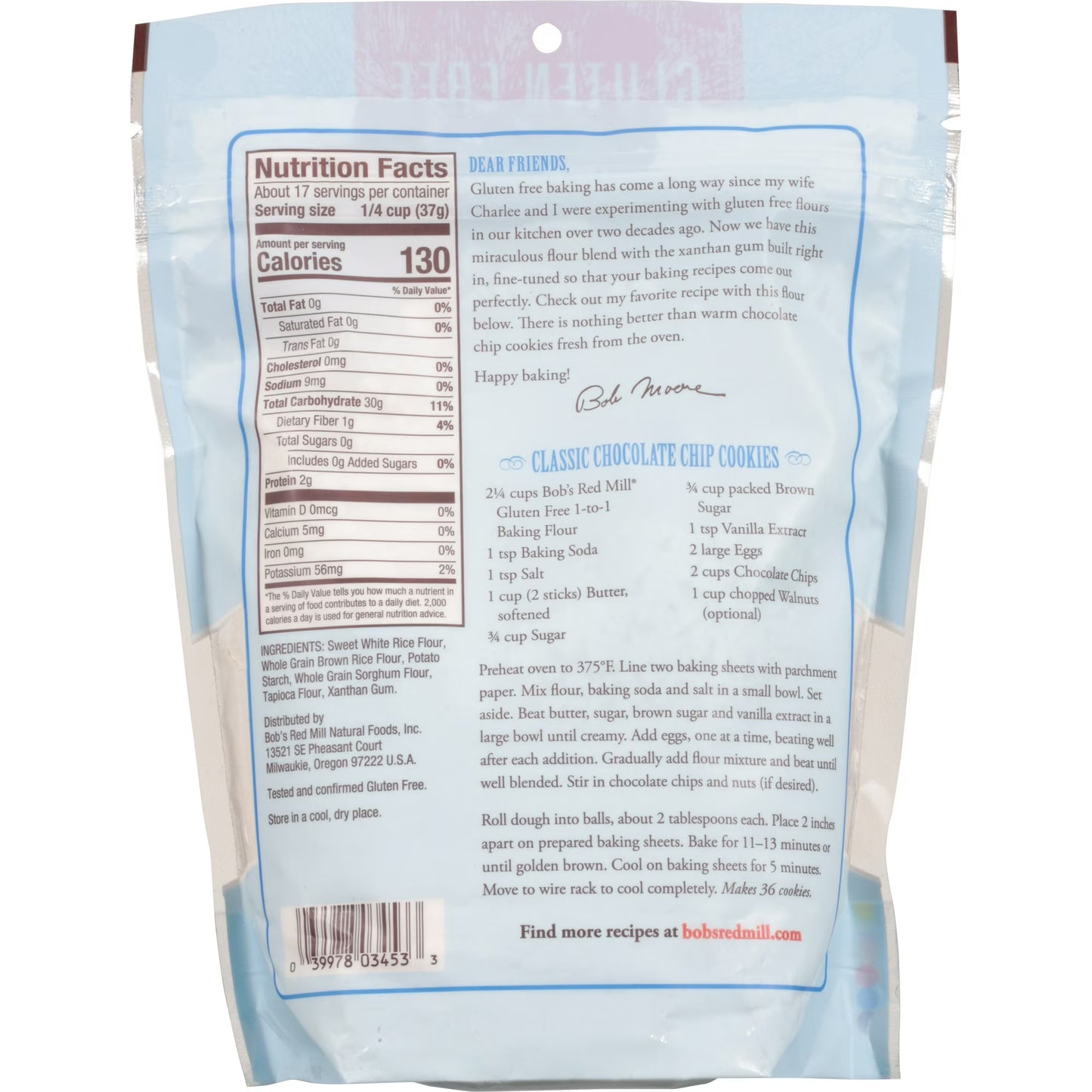 (4 pack) Bob's Red Mill Gluten Free 1-to-1 Baking Flour, 22 oz