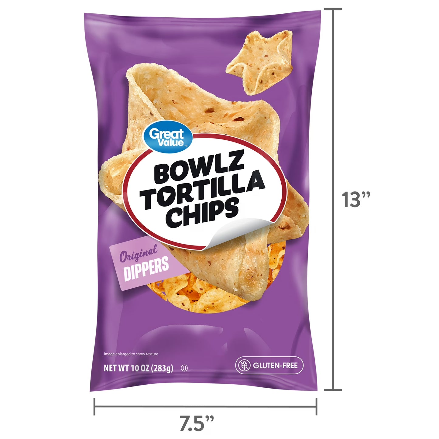 Great Value Original Dippers Bowlz Tortilla Chips, 10 oz