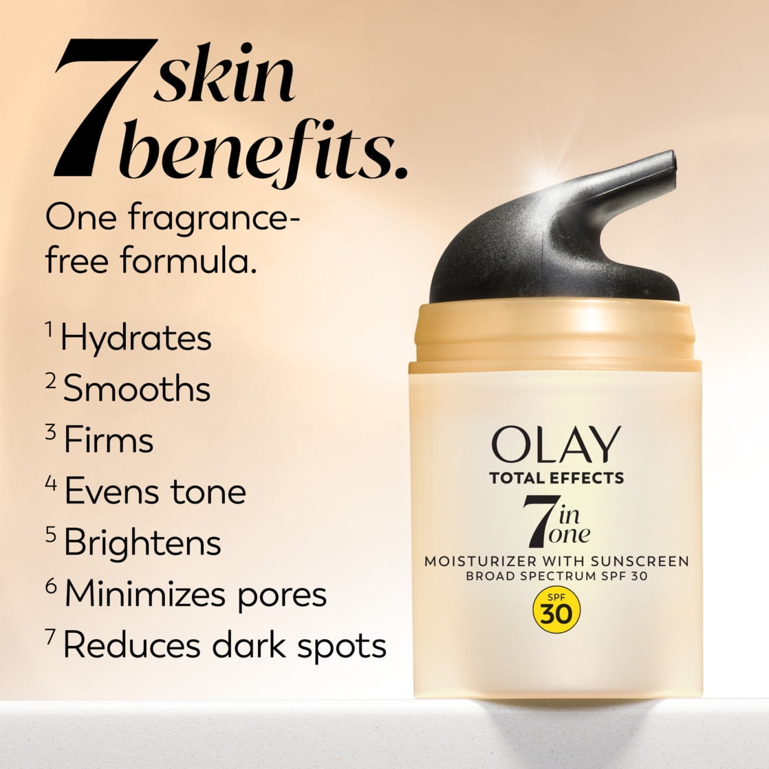 Olay Face Moisturizer, Total Effects, SPF 30 Hydrating Face Cream, Niacinamide, 1.7fl oz
