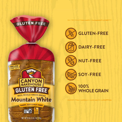 Canyon Bakehouse Mountain White Gluten Free White Bread Loaf, 18 oz., Frozen