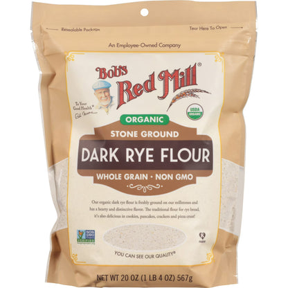 Bob's Red Mill Organic Dark Rye Flour, 20 oz Bag